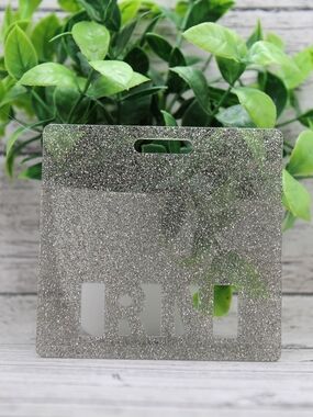 Silver Glitter Tote Insert with Cutout Handle